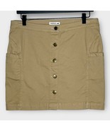 TOAD &amp; CO. Tan organic cotton twill blend button front casual skirt size 6 - £22.34 GBP