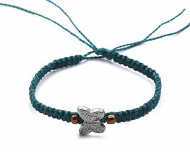 Mia Jewel Shop Silver Metal Butterfly Charm Macramé Braided Friendship Bracelet  - $11.87