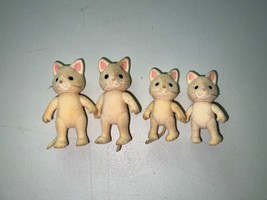 Vintage 4 Calico Critters Sylvanian Families Epoch Kitty Cat Family 1985 - $32.66
