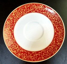 Mikasa Parchment Red Fine China Set of 4 Rimmed Saucers - £24.92 GBP