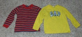 Boys Shirts 2 Pc The Gap &amp; Sonoma Yellow Red Long Sleeve Shirts-size 5 - £5.16 GBP