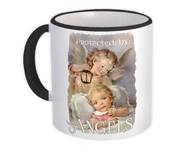 Victorian Angel Guardian Angel : Gift Mug Vintage Retro Protected by Angels - £12.68 GBP