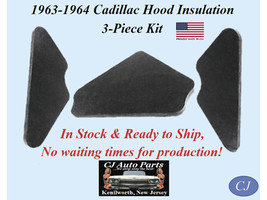 Rem 1963-1964 Cadillac Hood Insulation Pad 3 Piece Set 1&quot; Thick - £77.39 GBP