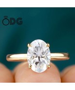 2 CT Oval Moissanite Engagement Ring | Hidden Halo Moissanite Ring | Del... - $988.00