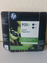 HP 920XL 2 Pack Black Ink Cartridges High Yield New In Box Sealed Exp 2018 - £11.75 GBP