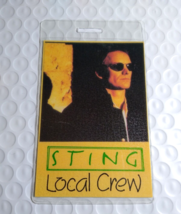 Sting Vintage Plastic Laminated Backstage Pass Original Pop Rock Music L... - £9.09 GBP