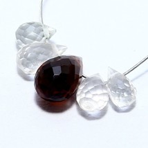 Red Garnet Crystal Quartz Faceted Drop Beads Natural Loose Gemstone Jewelry - £4.20 GBP
