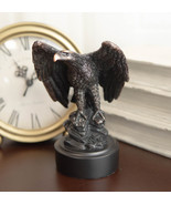 Ebros Surveyor Bald Eagle With Open Wings On Rock Electroplated Resin St... - £26.06 GBP