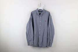 Vtg 90s Ralph Lauren Mens 2XL Faded Custom Fit Gingham Plaid Button Down Shirt - $49.45