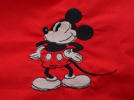 Walt Disney Productions Hooded Jacket L MIckey Mouse Windbreaker Racing Stripes - £19.65 GBP
