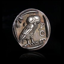 Ancient Greece Commemorative Silver Plated Coin Athenian Owl Tetradrachm - £7.58 GBP