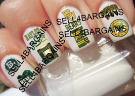 NEW 2023 BAYLOR BEARS UNIVERSITY》10 Different Designs Nail Decals - £14.94 GBP