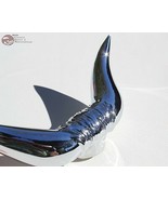 Chrome Bull Horn Novelty Hood Ornament Custom Truck Chevy Hot Rat Street... - $81.88