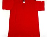 Vintage Alleson Athletic Tee T Shirt Ragazzi L Rosso Henley Bottoni Coll... - £7.63 GBP