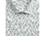 Bar III Mens Organic Cotton Slim-Fit Tossed Leaf-Print Dress Shirt Green... - £16.01 GBP