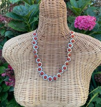 Deep orange / pumpkin felt ball necklace, textile art felted wool necklace,  sta - £62.95 GBP