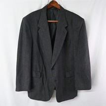 Vtg 90s Chadmore 46R Gray Glenn Plaid Tweed Mens Blazer Suit Jacket Sport Coat - $54.99