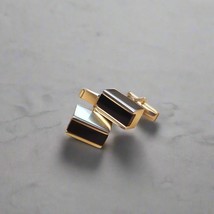 Vintage Gold Tone Cufflinks with Black Stone Inlay Patent 2,974,381 (1956) - $17.82