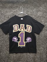 Vintage Minnesota Vikings Riddell DAD 1 Shirt Men Large Black USA Made 90s - £22.26 GBP