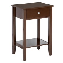 Two-layer Bedside Table Coffee Table with Drawer Coffee - £104.55 GBP