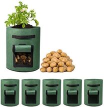 5-Pack 10 Gallon Garden Fabric Grow Bags - Perfect for Indoor &amp; Outdoor Use - $42.52