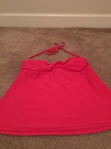 One Piece Catalina Women&#39;s Swim Top Tie Neck Size Small Pink - $33.57