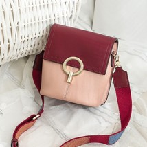 ER Cowhide Leather Crossbody Bags Lady Panelled Messenger Bags Women Colorful Sh - £78.32 GBP