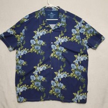 Tommy Bahama Hawaiian Shirt Mens 3XL Blue Floral Short Sleeve Button Up - £27.57 GBP