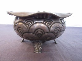 Vintage Antique Victorian Four Footed Small Bowl 8&quot; Silver ? - $123.87