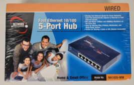 NIB Network Everywhere Wired 5 Port Ethernet Hub 10/100 Model NH1005-WM - £13.93 GBP