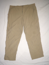 REI Cargo Pants Zip Off Hiking Fishing Mens Sz L 40X32L Beige Nylon Polyester - £23.79 GBP