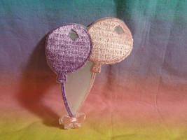 Embroidered Iron On Applique Patch Pink &amp; Lavender Balloons - £1.97 GBP