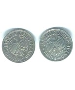 Vtg 1950 Germany 1 Deutche Mark Clip On Earrings 1&quot; Diameter - £15.24 GBP