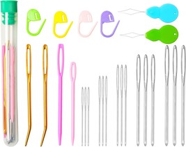 Hekisn 25Pcs Large Eye Blunt Yarn Needles kit Assorted Sizes Bent Tapestry  - $297.02 MXN