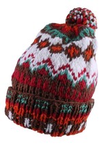 Chamula Unisex Doppio Bracciale Marrone Multi Lana Merino Fair Isle #5 P... - £45.86 GBP