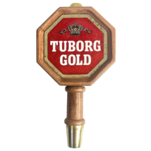 Tuborg Gold Danish Beer Vtg Lager Tap Handle Pull 1970s Faux Wood Brass Man Cave - £21.57 GBP