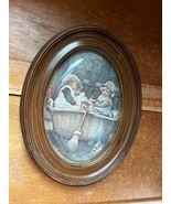 Vintage Small Three Kids in Wicker Laundry Basket Reproduction Print in ... - $13.09