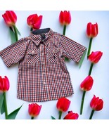 U.S. Polo Assn Boys Red White Blue Checkered Button Short Sleeve Shirt S... - $14.80