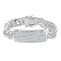 5CT Princesa Moissanite Redonda Diamante Hombres Enlace Pulsera 14K Oro ... - $1,043.19 CAD