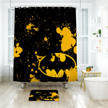 BatMan Super Heroes Shower Curtain Bath Mat Bathroom Waterproof Decorative - £18.43 GBP+