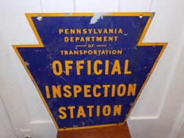 Vintage PA Dept. of Transportation Official Inspection Station Double Si... - $198.00