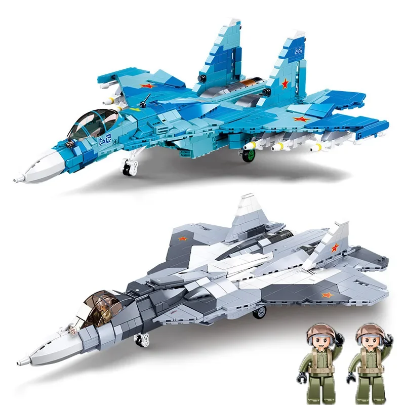 Sluban Military Air Force Weapon Sukhoi Su-27 Su-57 Flanker Fighter Building - £44.58 GBP+