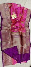 Pure Silk Mark Certified Saree, Handwoven Pure Silk Katan Saree - Elegant Tradit - £202.59 GBP