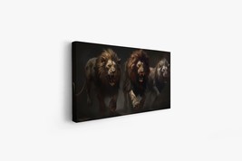 Lion Animal Art Picture Painting, Stretched Canvas Poster Jungle High Definition - £19.90 GBP+