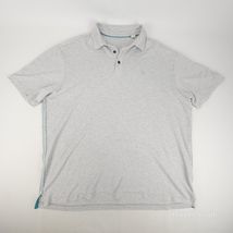 Caribbean Polo Shirt Mens XLarge Light Gray Stripe Logo Casual Activewear - $16.99