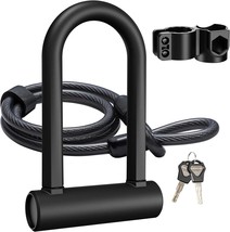 Bicycle U Lock, 16Mm Shackle, And 4 Feet, 6 Feet Of Security Cable With Sturdy - £28.65 GBP