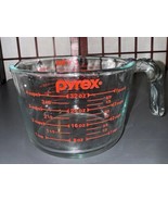 Pyrex 4 Cups 32 Oz 1000 ML 1 QT Large Clear Glass Measuring Bowl Cup Red... - £22.08 GBP