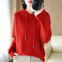 Red Green Winter Autumn  Sweater Hoodies for Woman Pullovers Blouse Tops Female  - £115.04 GBP