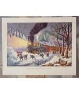 Vtg Currier &amp; Ives Print &quot;American Railroad Scene&quot; 14&quot; x 11&quot; Donald Art ... - £15.89 GBP