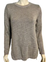 J.Jill Silver Metallic Long Sleeve Crew Neck Pullover Sweater Size S - £26.14 GBP